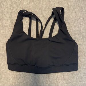 Lululemon size 6 strappy black sports bra.